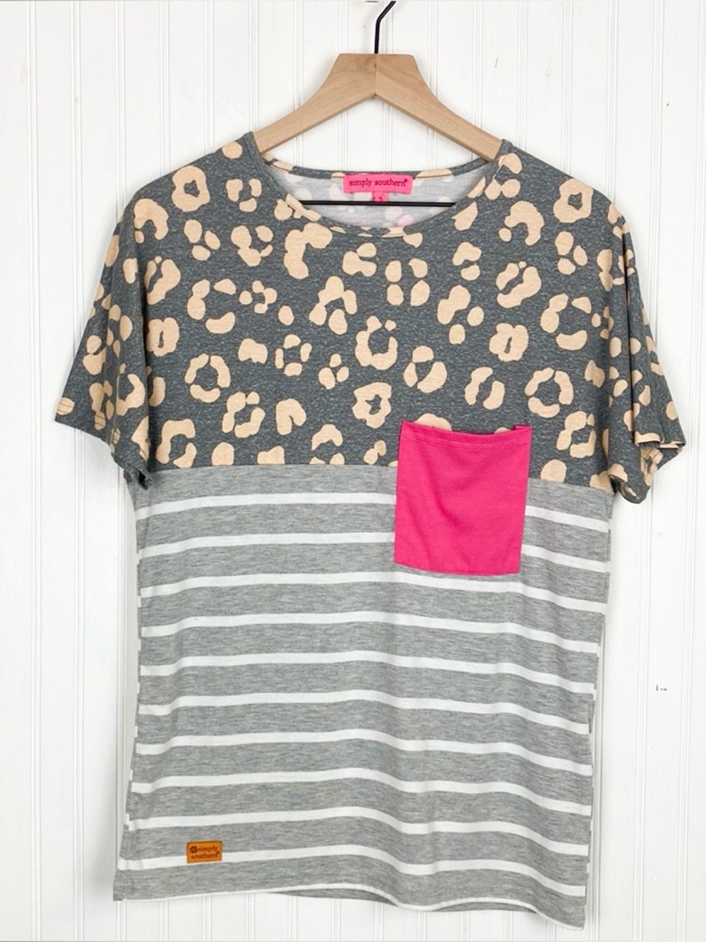 SIMPLY SOUTHERN Multi-Pattern Short Sleeve Top